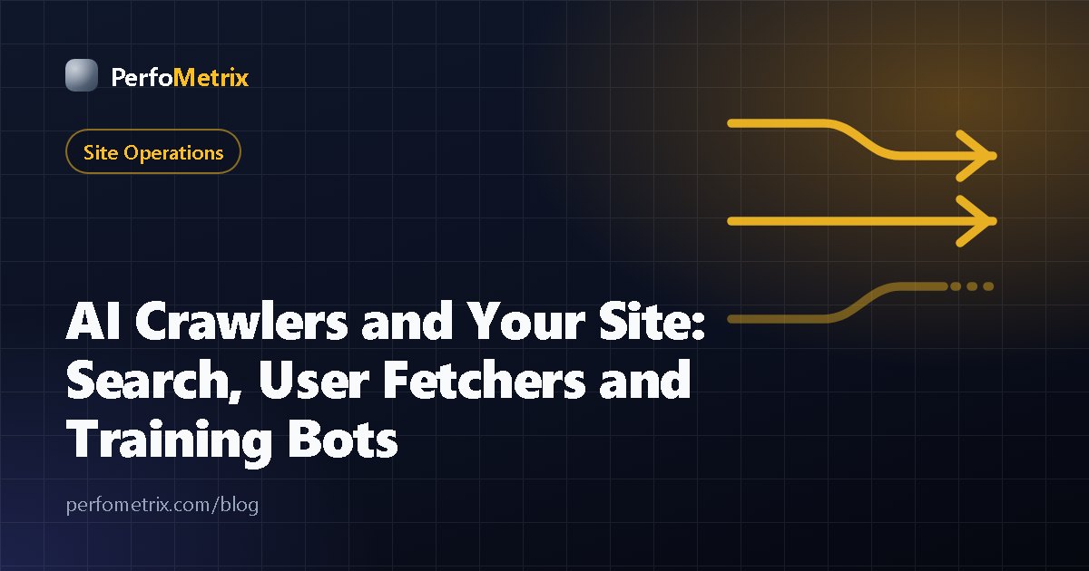 Cover with the article title next to three small robots walking toward a web page, in amber on a dark background